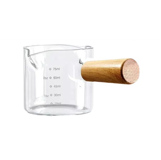 Taza de Medición Premium de Doble Cabezal con Mango Ergonómico de Madera